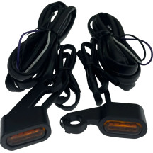 Luces LED marcadoras para manillar — Carcasa negra, LEDs ámbar, 1" x 1/2"