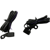 Luces LED para manillar — Carcasa de aluminio mecanizado, Negro, Ámbar