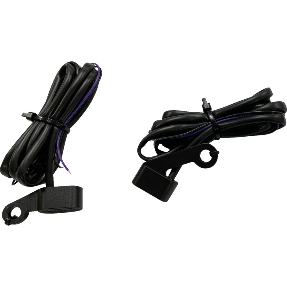 Luces LED para manillar — Carcasa de aluminio mecanizado, Negro, Ámbar