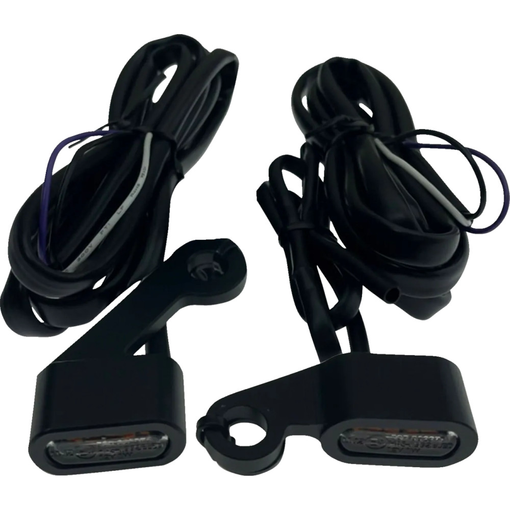 Luces LED marcadoras para manillar — 44 mm de largo, espárrago M8-1.25, negro mate