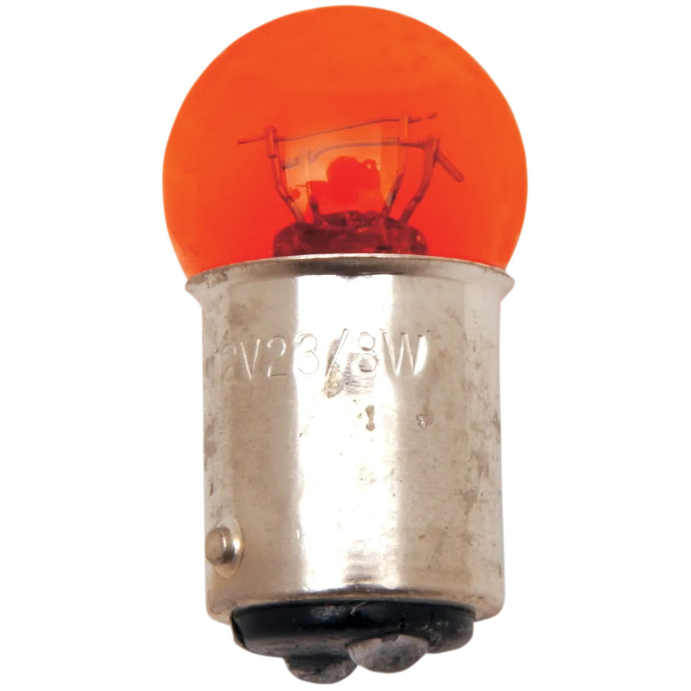 Bombilla de globo pequeña — 12V, 23W/8W (1156/1157), 1.03in L x 0.72in dia, ámbar