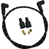 Universal Braided Spark Plug Wires — 94 cm (37") , black, pink