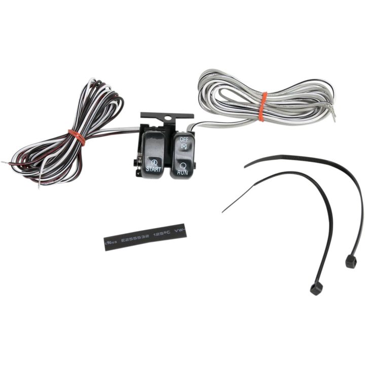 Kit de interruptores para manillar — Negro, acabado pulido, montaje derecho/superior, kit de 2 botones
