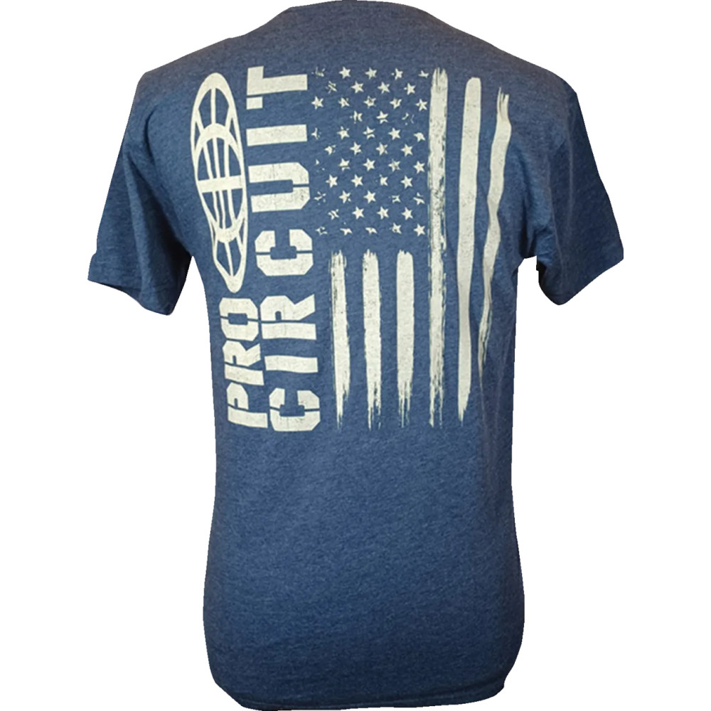 Logo Flag T-Shirt — S, Heather Navy