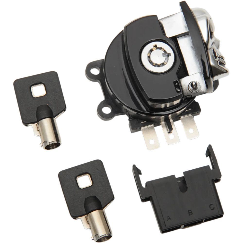 Skull Ignition Switch — Black, Gloss