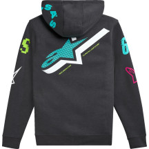 Variegate Zip Hoodie — Size M, Gray, White, Aqua, Gunmetal