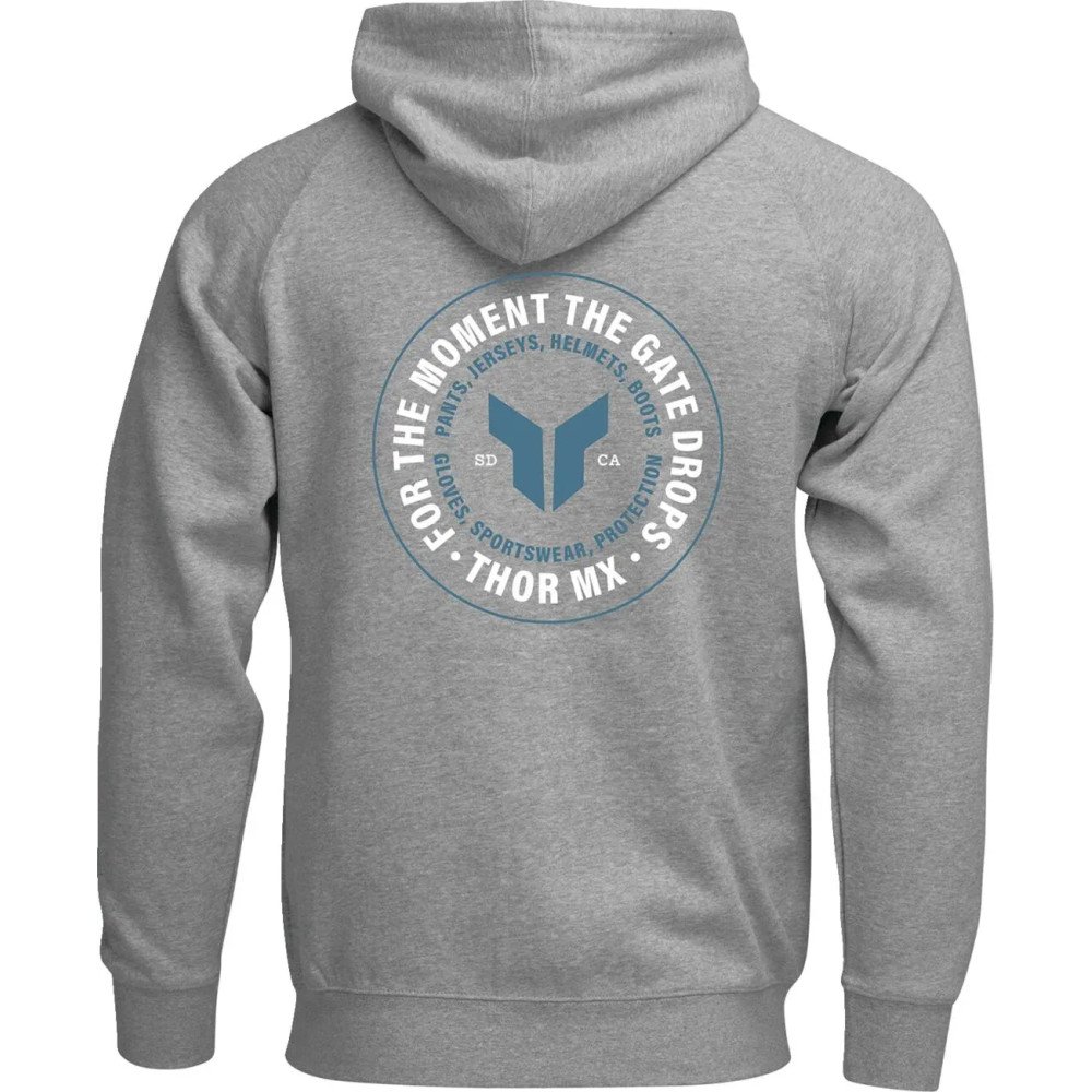Badge Zip-Up Hoodie — L, Heather Gray, Men's