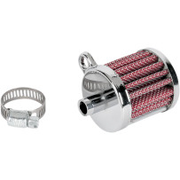 Mini Crankcase Vent Filter — 1.50" I.D., 1.6" H, Chrome
