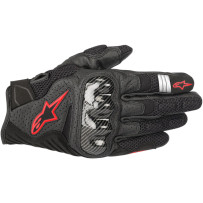 SMX-1 Air Carbon V2 Gloves — Size L, Fluorescent Red, Black