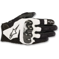 SMX-1 Air Carbon V2 Gloves — L, Black/White, Short Cuff