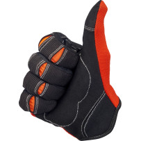 Moto Gloves — Size L, Orange/Black