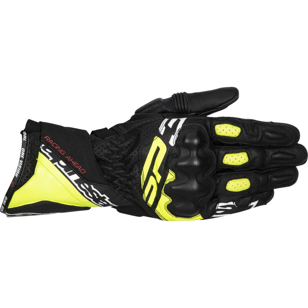 SP-3 Gloves — XL, Black/White/Fluorescent Yellow