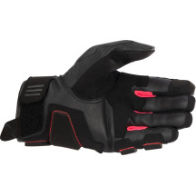 Stella Phenom Leather Air Gloves — Size L, Pink/Black