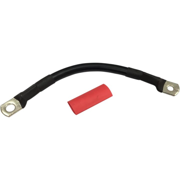 Cable de batería con tubo termoencogible opcional — 4 AWG, 178 mm (7"), Negro