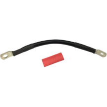 Battery Cable with Optional Shrink Tube — 4 AWG, 203 mm (8"), ring terminal, black