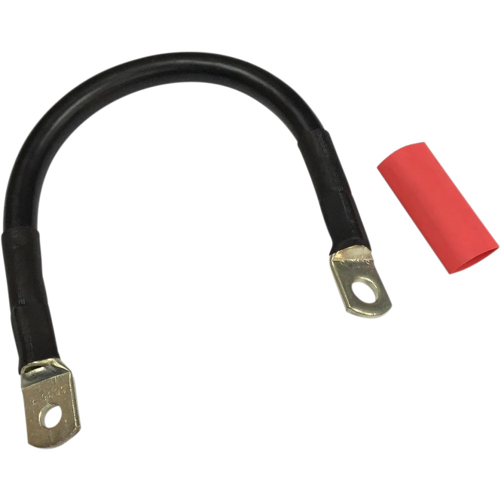 Battery Cable with Optional Shrink Tube — 4 AWG, 10", Black