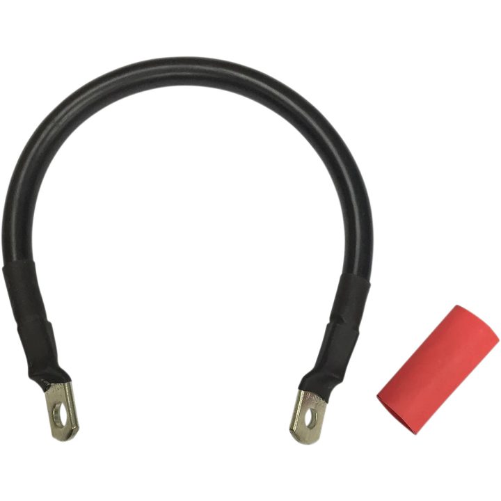 Cable de batería con funda termorretráctil opcional — 4 AWG, 30.5 cm (12") , negro