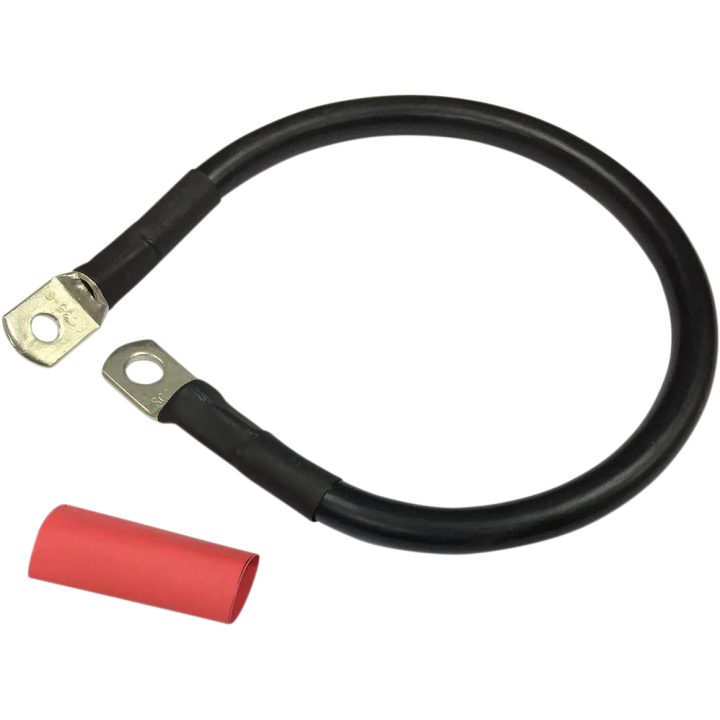 Cable de batería con tubo termorretráctil opcional — 4 AWG, 15" (38 cm), negro