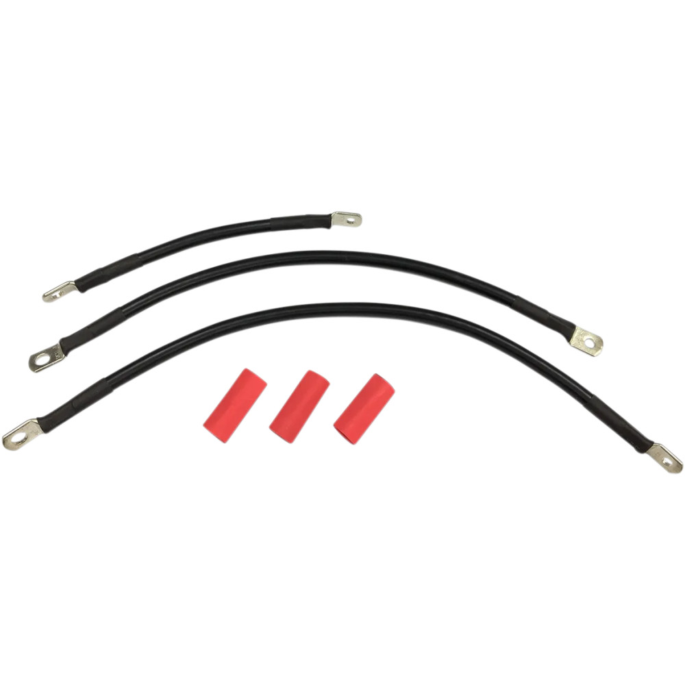 Battery Cable Set — 4 AWG, Ring terminal, Harley-Davidson®, Black