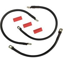 Battery Cable Set — 4 AWG, Ring terminals, Harley-Davidson, Black