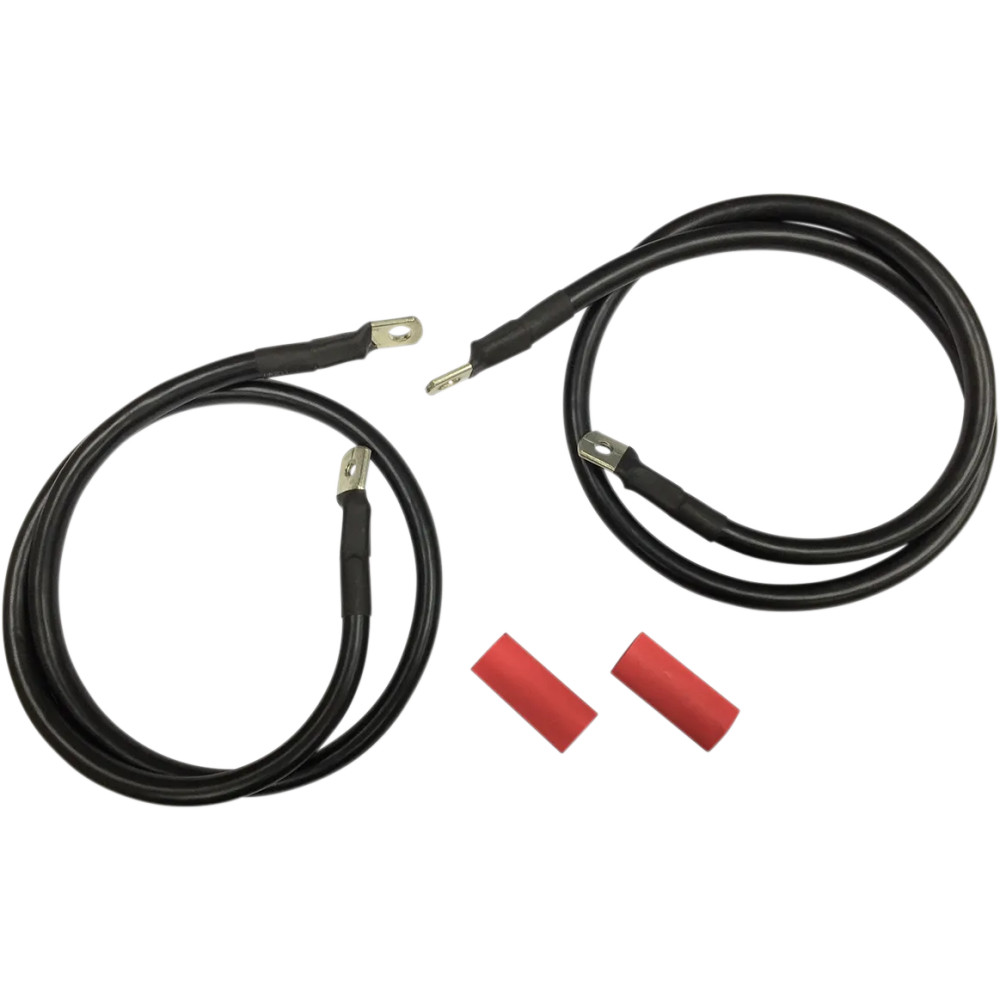 Battery Cable Set — 4 AWG, ring terminals, black