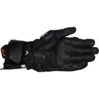 GP Plus R V3 Leather Gloves — M, Black/White