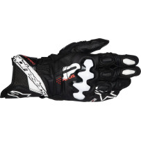 GP Plus R V3 Leather Gloves — XL, Black/White