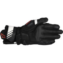 GP Plus R V3 Leather Gloves — L, White, Fluorescent Red, Black