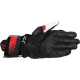 GP Plus R V3 Leather Gloves — M, Long Cuff, White, Bright Red, Black
