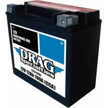 Battery Drag Specialties YTX14L-FT — 12V 12Ah, 200A CCA, left-front negative terminal