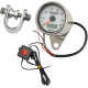 Velocímetro electrónico programable mini con odómetro y contador de viaje — 61 mm, esfera blanca, 0–225 km/h