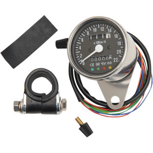 2.4" Mini Mechanical Speedometer with LED Indicators — 61 mm outside diameter