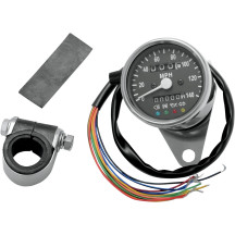 2.4" Mini Mechanical Speedometer with LED Indicators — 61 mm (2-13/32"), black