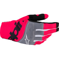 Techstar MX Guantes — Talla L, rosa fluorescente/negro