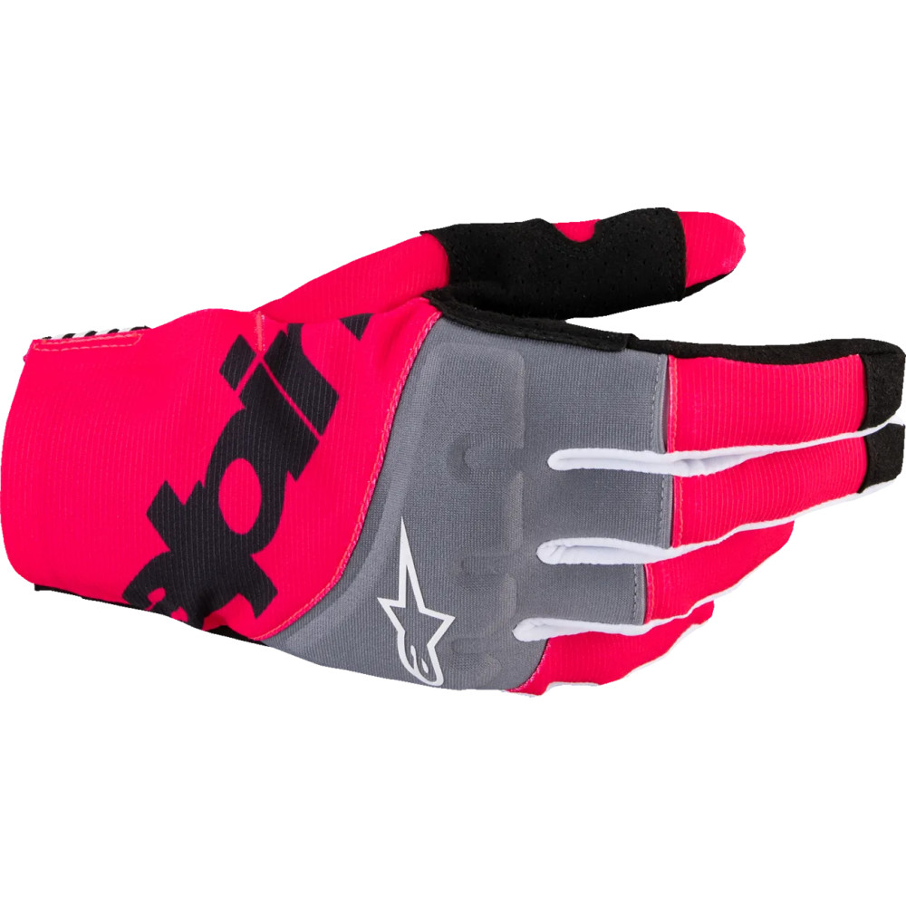 Techstar MX Guantes — Talla L, rosa fluorescente/negro