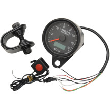 Programmable Mini Electronic Speedometer with Odometer/Tripmeter — 61 mm (2-13/32"), 0–225 kph (0–140 mph), black