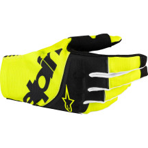 Techstar MX Gloves — Size S, Fluorescent Yellow, Black