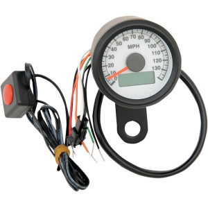 Programmable Mini Electronic Speedometer with Odometer/Tripmeter — 47.6 mm (1-7/8"), 0 mph - 140 mph