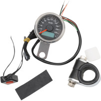 Programmable Mini Electronic Speedometer with Odometer/Tripmeter — 47.6 mm (1-7/8 in), 0–137 mph, Black
