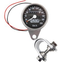 2.4" Mini Mechanical Speedometer — 61 mm, 12V backlit, accepts 12 mm cable