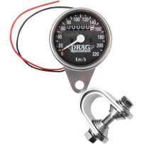 2.4" Mini Mechanical Speedometer — 61 mm, 12V backlit, accepts 12 mm cable