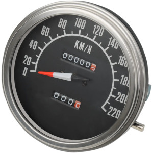 Velocímetro 5" FL-Style 2:1 — 0–220 km/h (0–137 mph), Negro