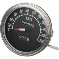 5" FL-Style 1:1 Speedometer — 0–137 mph, MPH, Polished housing