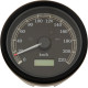 Velocímetro electrónico programable de 3-3/8" — esfera negra, carcasa negra, 0–220 kph (0–137 mph)