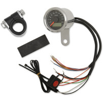 1-7/8" Mini Programmable Metric Speedometer with Indicator Lights — 1-7/8" bezel, 0–137 mph