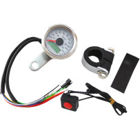 1-7/8" Mini Programmable Metric Speedometer with Indicator Lights — 12V, 0–137 mph