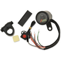 1-7/8" Programmable Electronic Speedometer with Indicator Lights — 1-7/8" bezel, 12V LED, fits 7/8"–1-1/4" tubing