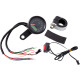 Velocímetro métrico programable mini 1-7/8" con luces indicadoras — 0–220 km/h (0–137 mph), negro