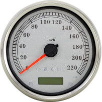 5" Programmable Electronic Metric Speedometer — 5" outside diameter, 0–137 mph