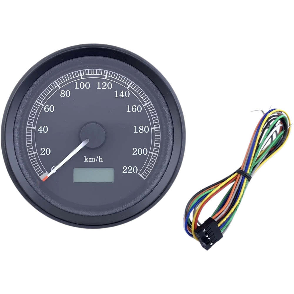 Universal Speedometer — 85 mm outside diameter, KPH, black face
